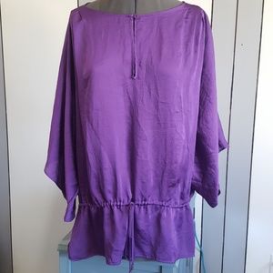 MICHAEL Kors Purple top with keyhole and tie waist